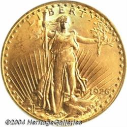 1926-S $20 MS64 PCGS. Vibrant rose and