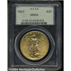 1927 $20 MS63 PCGS. Well struck, with fully
