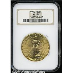 1927 $20 MS64 NGC. Boldly struck with lustrous