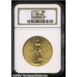 1927 $20 MS65 NGC. An outstanding specimen of