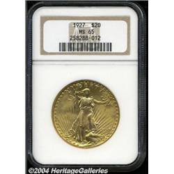 1927 $20 MS65 NGC. A radiant, minimally