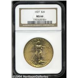 1927 $20 MS66 NGC. An extremely bright and