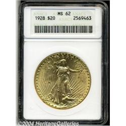 1928 $20 MS62 ANACS. Well struck with bright,