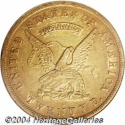 1853 $20 Assay Office Twenty Dollar, 900