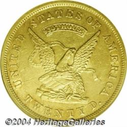 1853 $20 Assay Office Twenty Dollar, 900