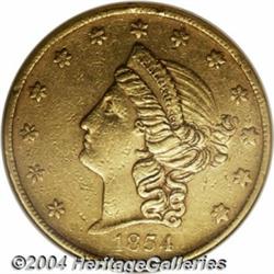 1854 $20 Kellogg & Co. Twenty Dollar AU50 NGC.