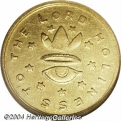 1850 $5 Mormon Five Dollar AU53 NGC. K-5, High