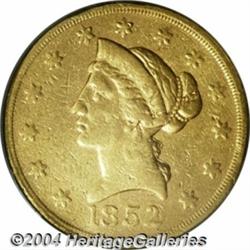 1852 $10 Wass Molitor Ten Dollar, Large Head