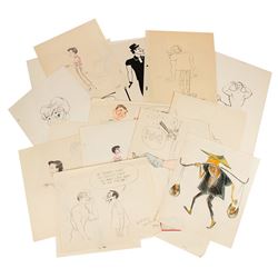 Collection of 27 Disney Studio Animator Gag Drawings.