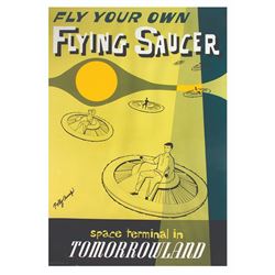 Signed "Flying Saucers" Attraction Poster Print.