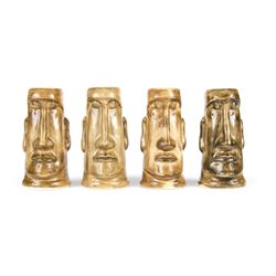 Set of 4 Tiki Salt & Pepper Shakers.