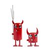 Image 1 : Pair of "Devil" Hand-Painted Push-Down Toys.