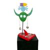 Image 2 : "Skull with a Bird" Papier Mache Sculpture.