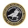 Image 2 : .999 Silver Treasure Island Las Vegas $10 Limited Edition Casino Gaming Token