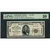 Image 1 : 1929 $20 National Currency Note Indianapolis, Indiana CH# 9829 PMG Very Fine 30