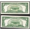 Image 2 : Lot of (2) 1953A $5 Silver Certificate Notes