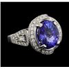 Image 2 : 18KT White Gold 7.17 ctw Tanzanite and Diamond Ring