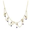 Image 1 : Gold Plated 1.50 ctw Sapphire and Pearl Necklace