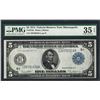 Image 1 : 1914 $5 Federal Reserve Note Minneapolis Fr.879a PMG Choice Very Fine 35EPQ