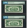 Image 2 : Lot of (2) Consecutive 1963 $2 Legal Tender Notes PMG Superb Gem Uncirculated 67