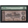 Image 1 : 1862 $5 Confederate State of America Note T-53 PMG About Uncirculated 55