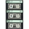 Image 1 : (3) Consecutive 1928A $1 Funnyback Silver Certificate Notes PCGS Very Choice New