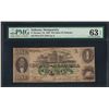 Image 1 : 1863 $1 The State of Alabama Obsolete Note PMG Choice Uncirculated 63EPQ