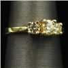 Image 3 : 14KT Yellow Gold 0.81 ctw Three Stone Diamond Ring