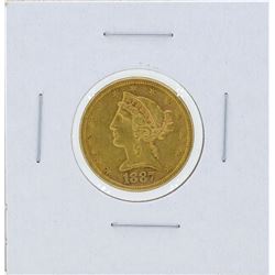 1887-S $5 Liberty Head Half Eagle Gold Coin