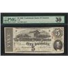 Image 1 : 1863 $5 Confederate State of America Note T-60 PMG Very Fine 30