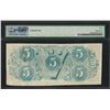 Image 2 : 1863 $5 Confederate State of America Note T-60 PMG Very Fine 30