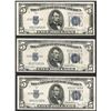 Image 1 : Lot of (3) 1934D $5 Silver Certificate Notes