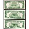 Image 2 : Lot of (3) 1934D $5 Silver Certificate Notes