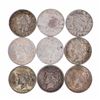 Image 1 : Lot of (9) $1 Peace Silver Dollar Coins