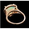 Image 3 : 14KT Rose Gold 4.20 ctw Opal and Diamond Ring