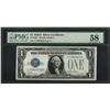 Image 1 : 1928A $1 Funnyback Silver Certificate Note Fr.1601 PMG Choice About Uncirculated