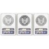 Image 2 : Lot of 1998-2000 $1 American Silver Eagle Coins NGC MS69