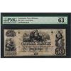 Image 1 : 1850's $50 Canal Bank New Orleans Obsolete Note PMG Choice Uncirculated 63EPQ