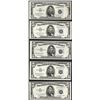 Image 1 : Lot of (5) 1953 $5 Silver Certificate Notes