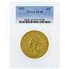 Image 1 : 1852 $20 Liberty Head Double Eagle Gold Coin PCGS XF45