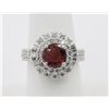 Image 2 : 14KT White Gold 3.03 ctw Round Cut Pink Tourmaline and Diamond Engagement Ring