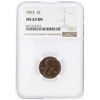 Image 1 : 1913 Lincoln Wheat Penny Coin NGC MS63BN