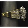 Image 2 : 14KT Yellow Gold 2.05 ctw Marquise Design Diamond Round Cut Ring