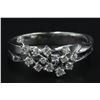 Image 1 : 14KT White Gold 0.30 ctw Cluster Band Ring