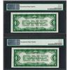 Image 2 : Lot of (2) Consecutive 1928B $1 Silver Certificate Notes PMG Gem Uncirculated 66