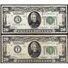 Image 1 : Lot of (2) 1928 $20 Federal Reserve Notes