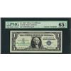 Image 1 : 1957 $1 Silver Certificate Note Fr.1619 Courtesy Autograph PMG Gem Uncirculated