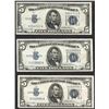 Image 1 : Lot of (3) 1934D $5 Silver Certificate Notes