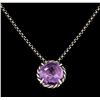 Image 1 : David Yurman .925 Silver 2.00 ctw Amethyst Pendant with Chain