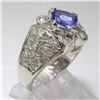 Image 5 : 14KT White Gold 2.50 ctw Tanzanite and Diamond Engagement Ring